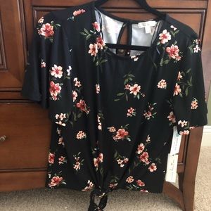 Black and floral top